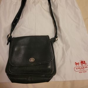 Vintage black leather coach purse